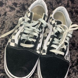Checkered platform vans